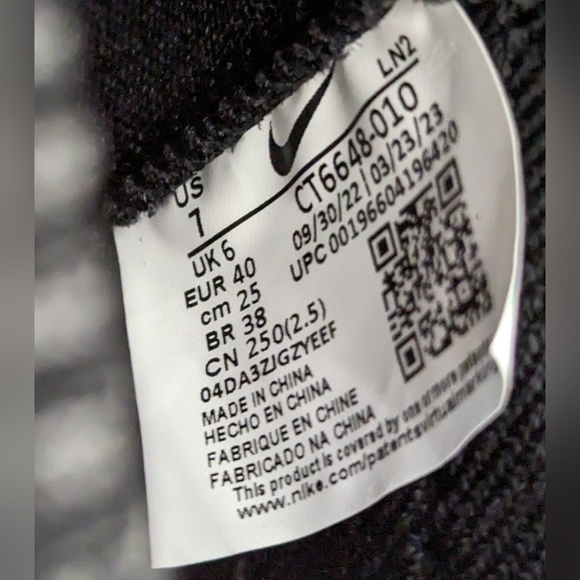 Nike Alpha Menace Elite 3 Black White CT6648-010 Football cleats size Men's 7 - Picture 10 of 10